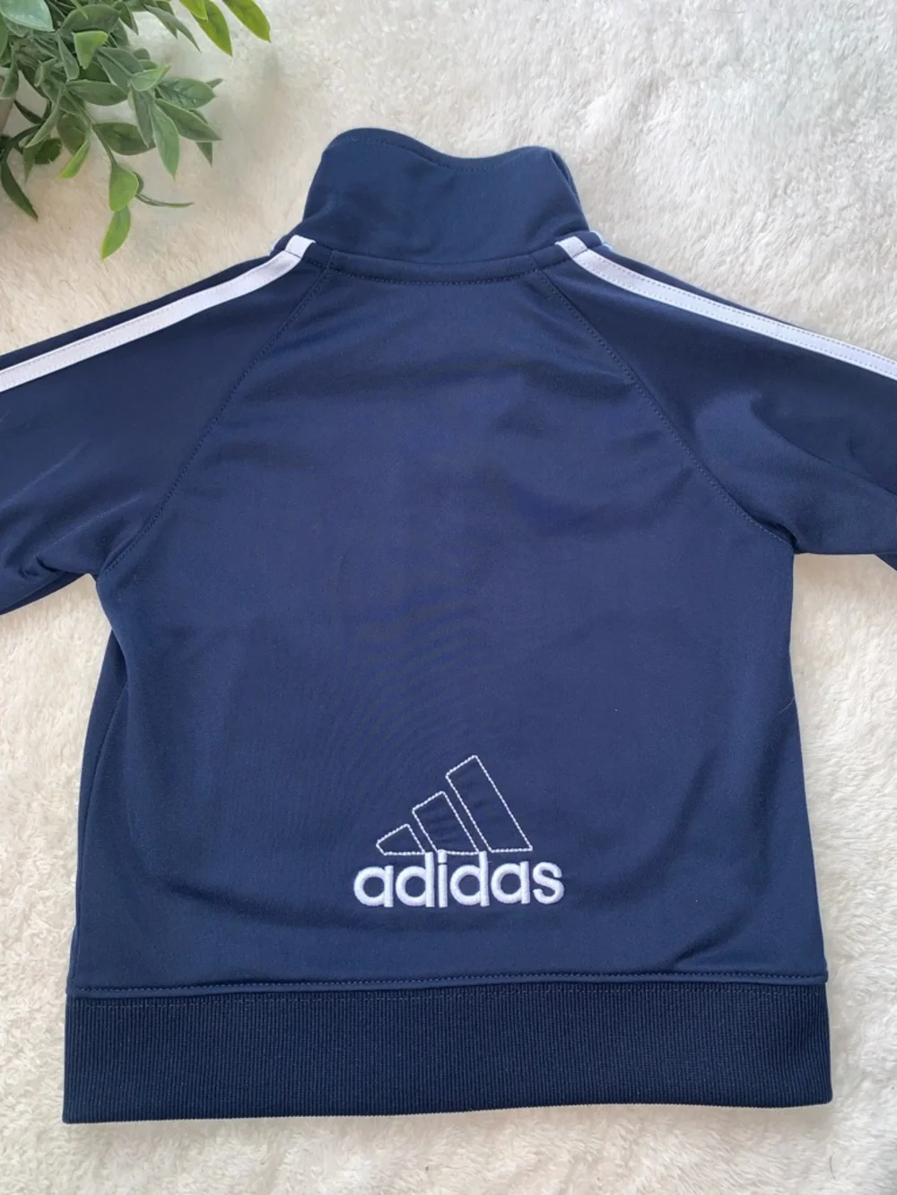 Adidas Navy Blue Jacket 18M Boy Logo on back EUC
